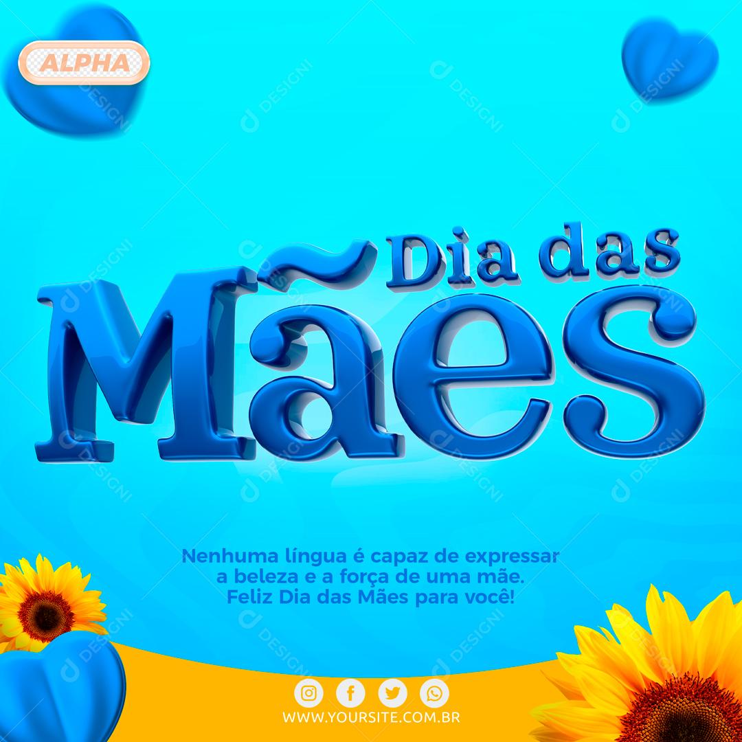 Social Media Dia Das Mães Azul Social Media PSD Editável