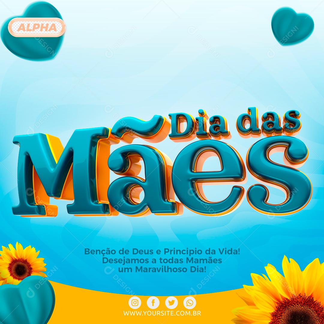 Social Media Dia Das Mães Azul Social Media PSD Editável
