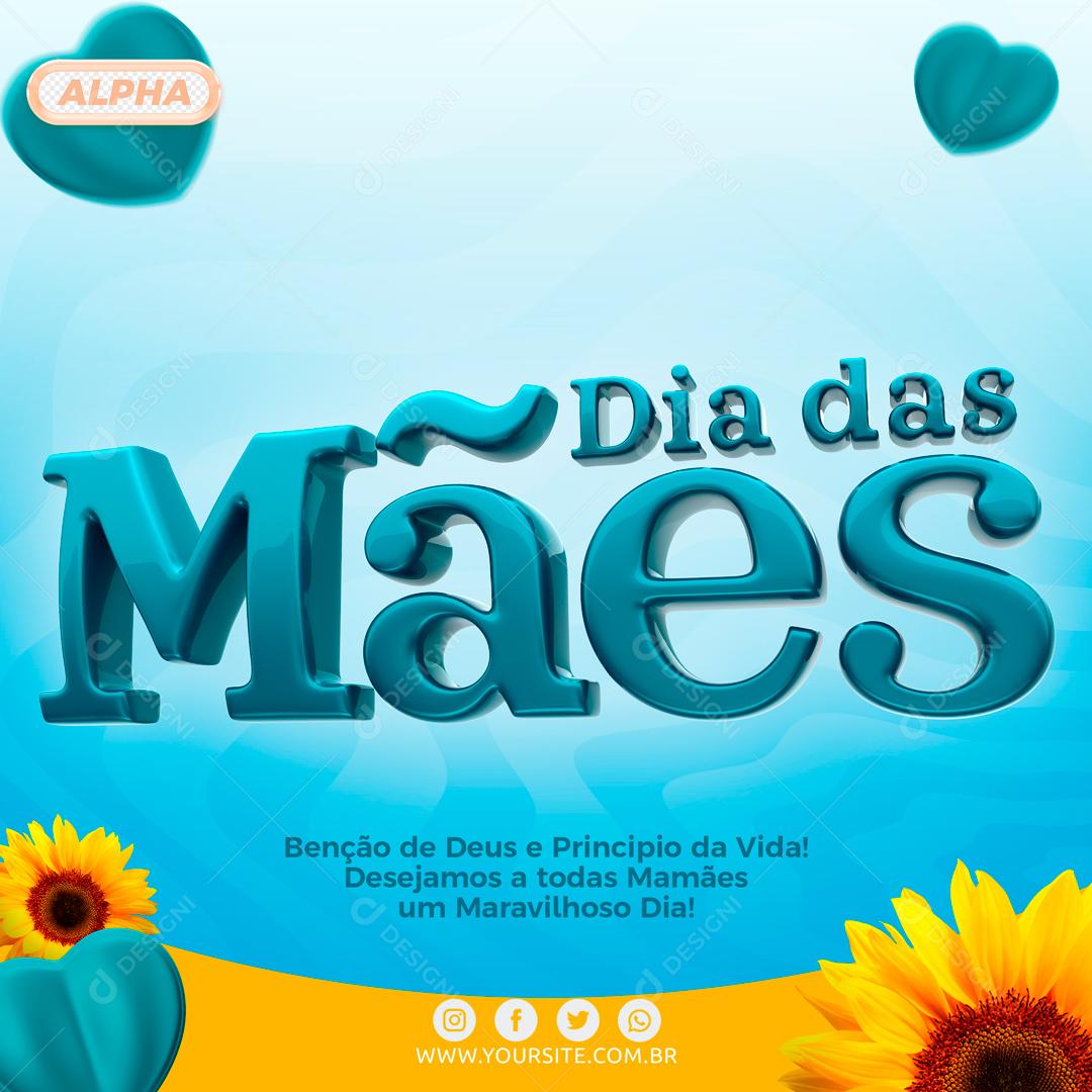 Social Media Dia Das Mães Azul Social Media PSD Editável