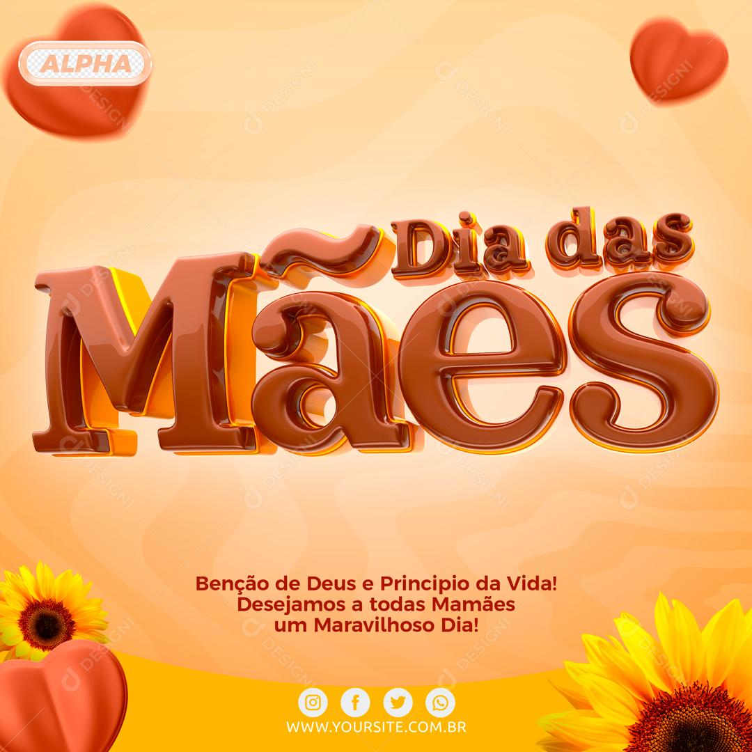 Social Media Dia Das Mães Marrom Social Media PSD Editável