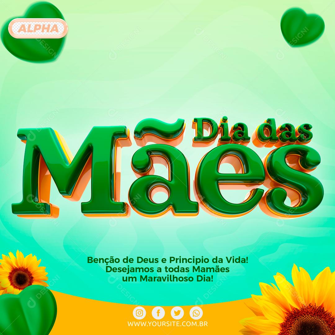 Social Media Dia Das Mães Verde Social Media PSD Editável