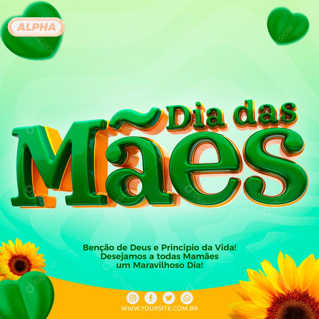 Social Media Dia Das Mães Verde Social Media PSD Editável