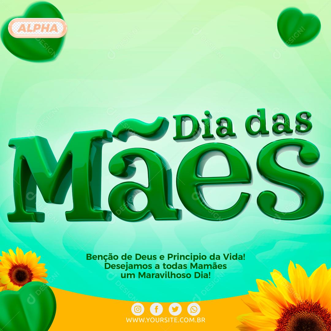 Social Media Dia Das Mães Verde Social Media PSD Editável