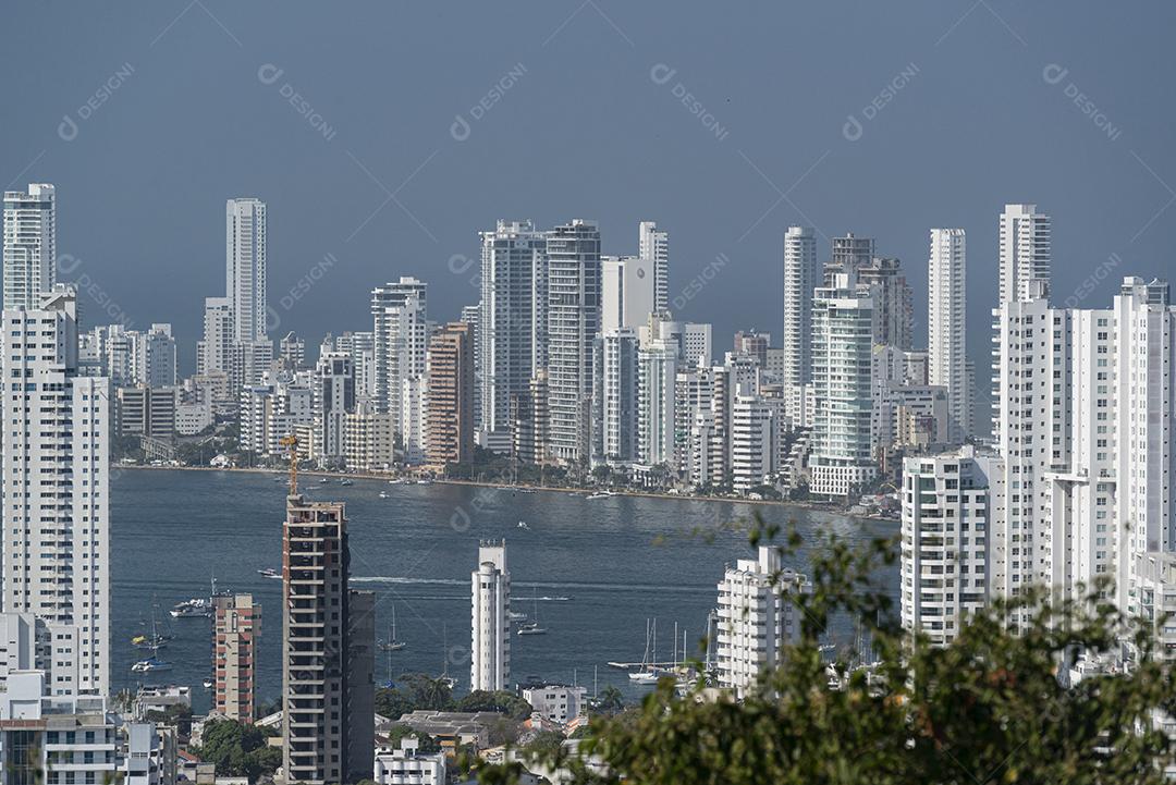 Cartagena de Indias, Bolivar, Colombia on February 17, 2018. View of the city from the Convent of Santa Cruz de la Popa