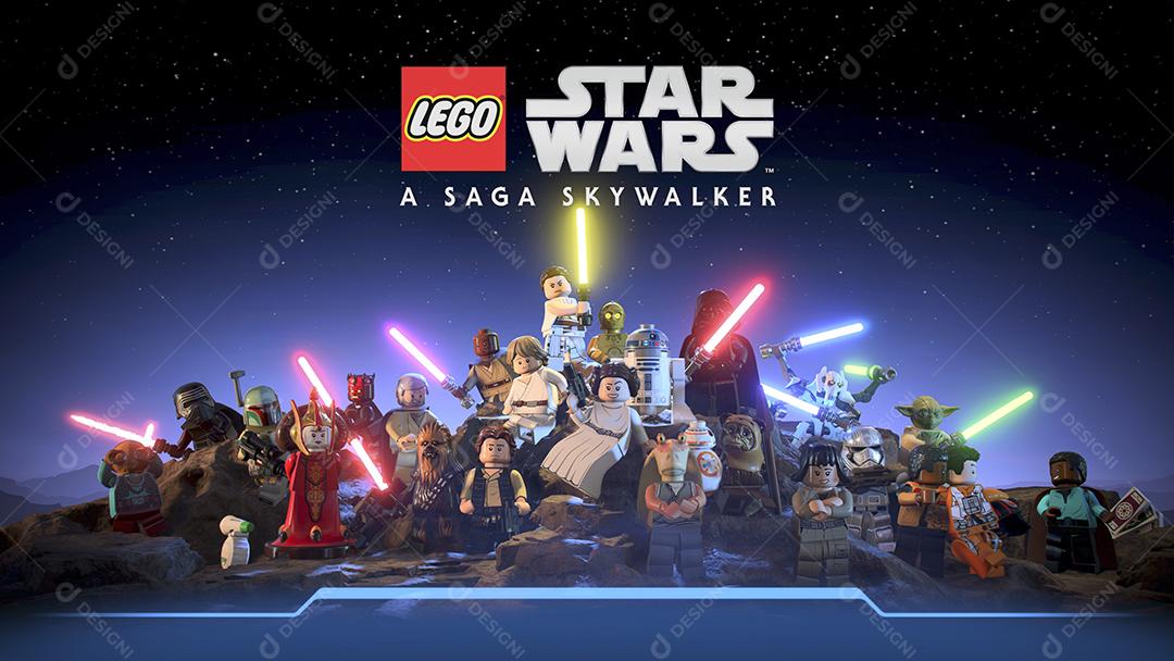 Lego Star Wars a Saga Skywalker 3D Ilustração com logotipo, 21 abr, 2022, São Paulo, Brasil