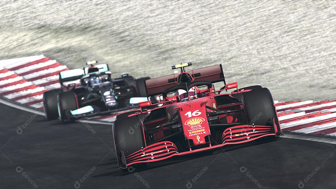 Ferrari F1 carro 3D ilustração, 21 abr, 2022, São Paulo, Brasil