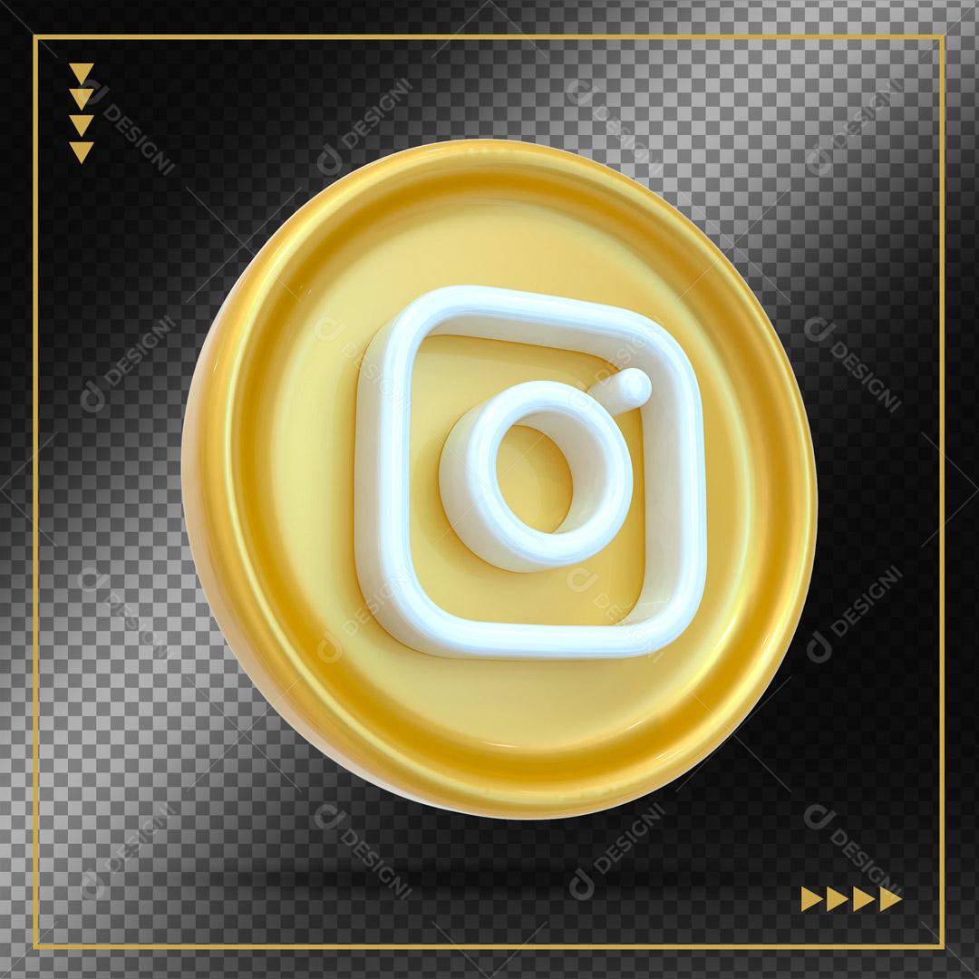 Ícone 3D Instagram Elemento Para Composição PSD