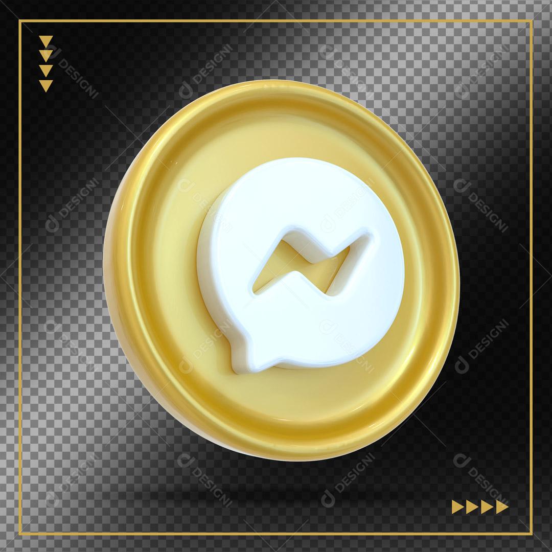 Ícone 3D Messenger Elemento Para Composição PSD