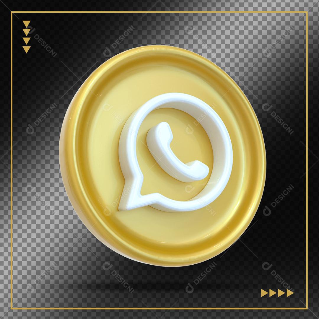 Ícone 3D WhatsApp Elemento Para Composição PSD