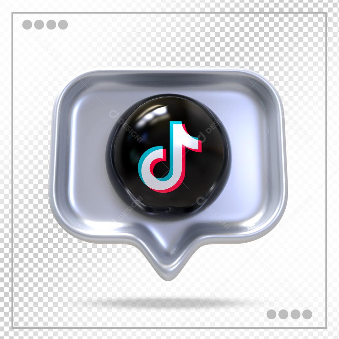 Ícone 3D Tiktok Elemento Para Composição PSD