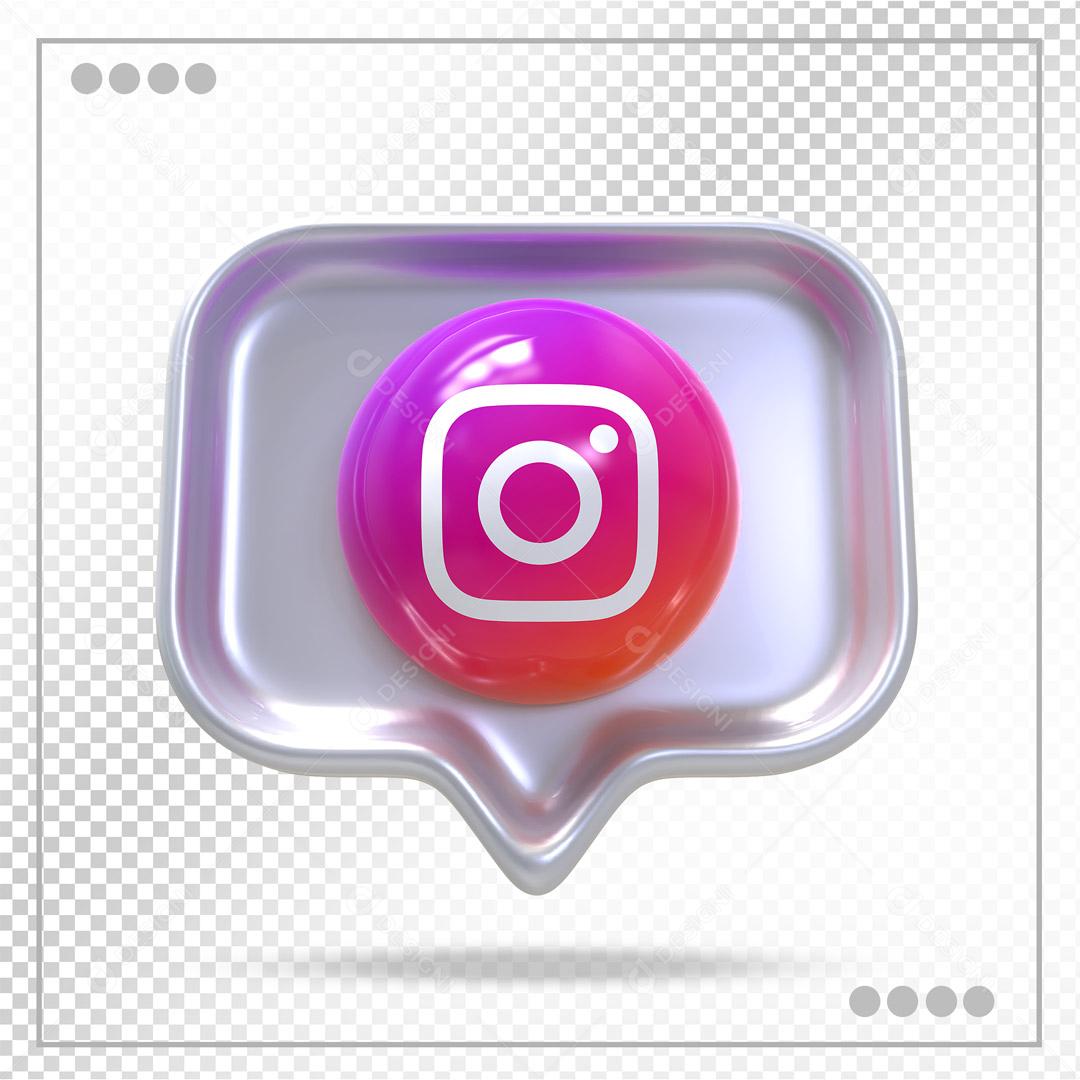 Ícone 3D Instagram Elemento Para Composição PSD