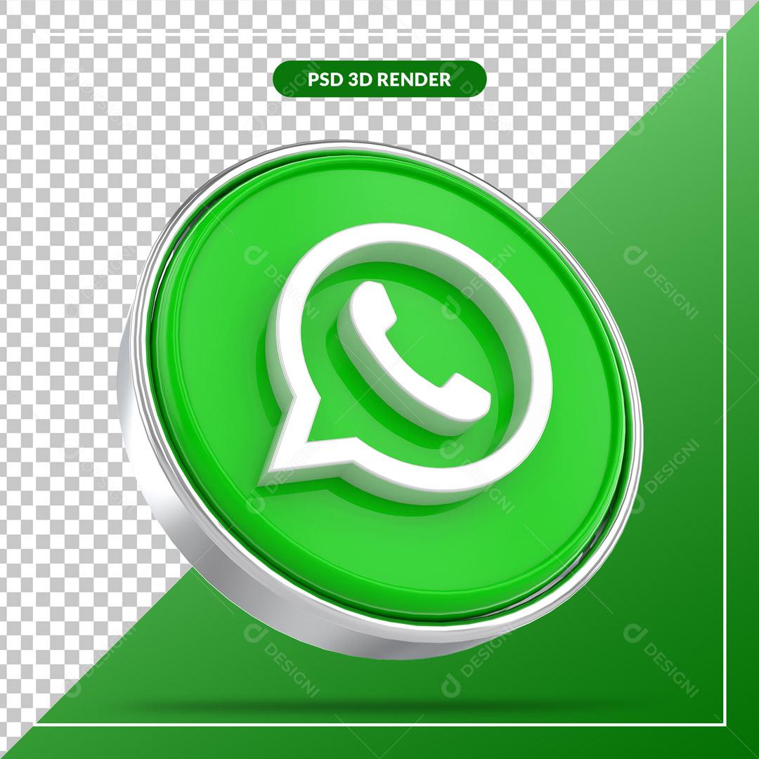 Ícone WhatsApp Elemento 3D Para Composição PSD