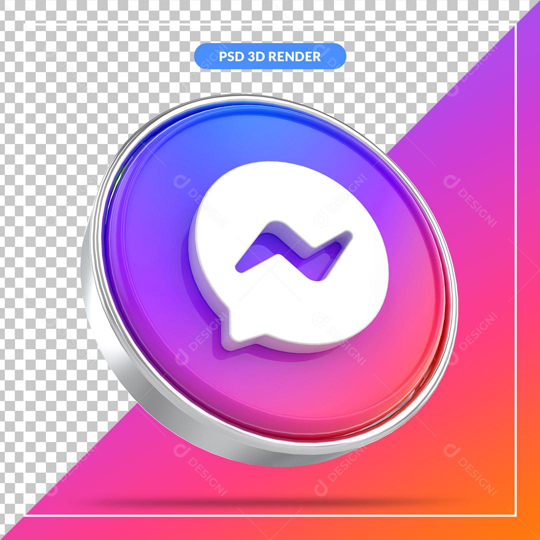 Ícone 3D Messenger Elemento Para Composição PSD