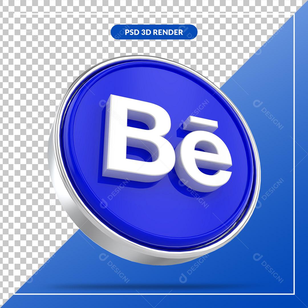 Ícone 3D Behance Para Composição PSD