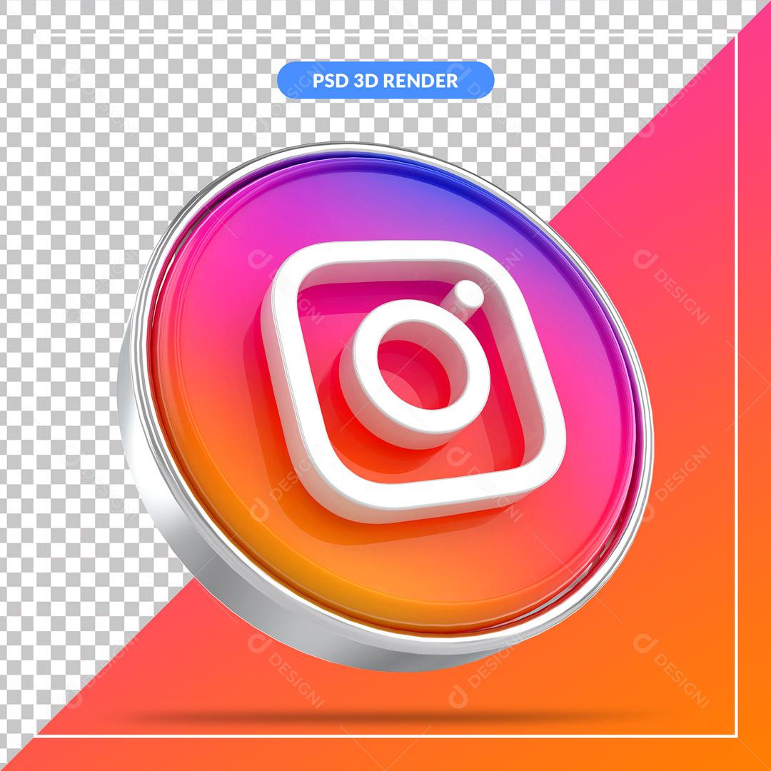Ícone 3D Instagram Elemento Para Composição PSD