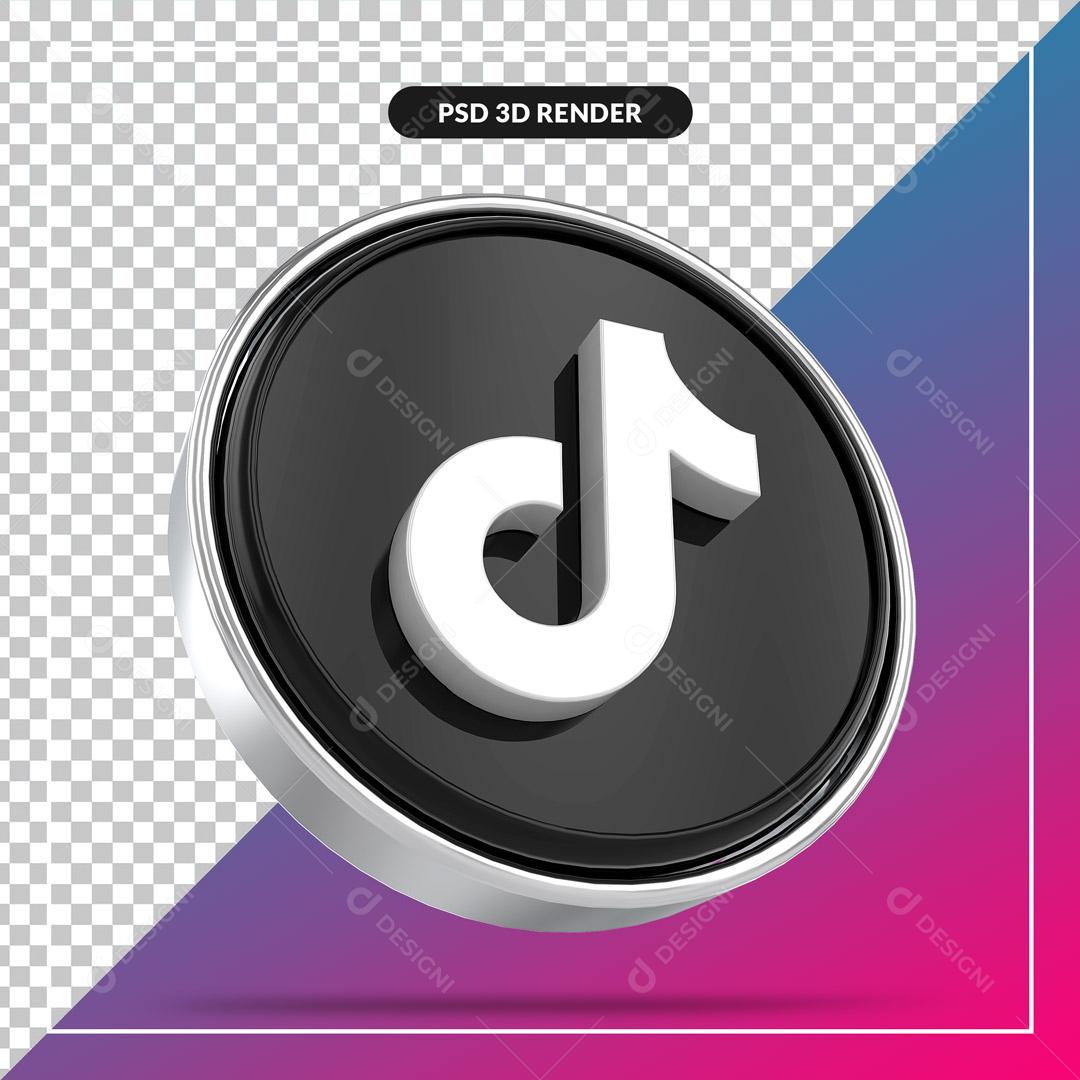Ícone 3D Tiktok Elemento Para Composição PSD