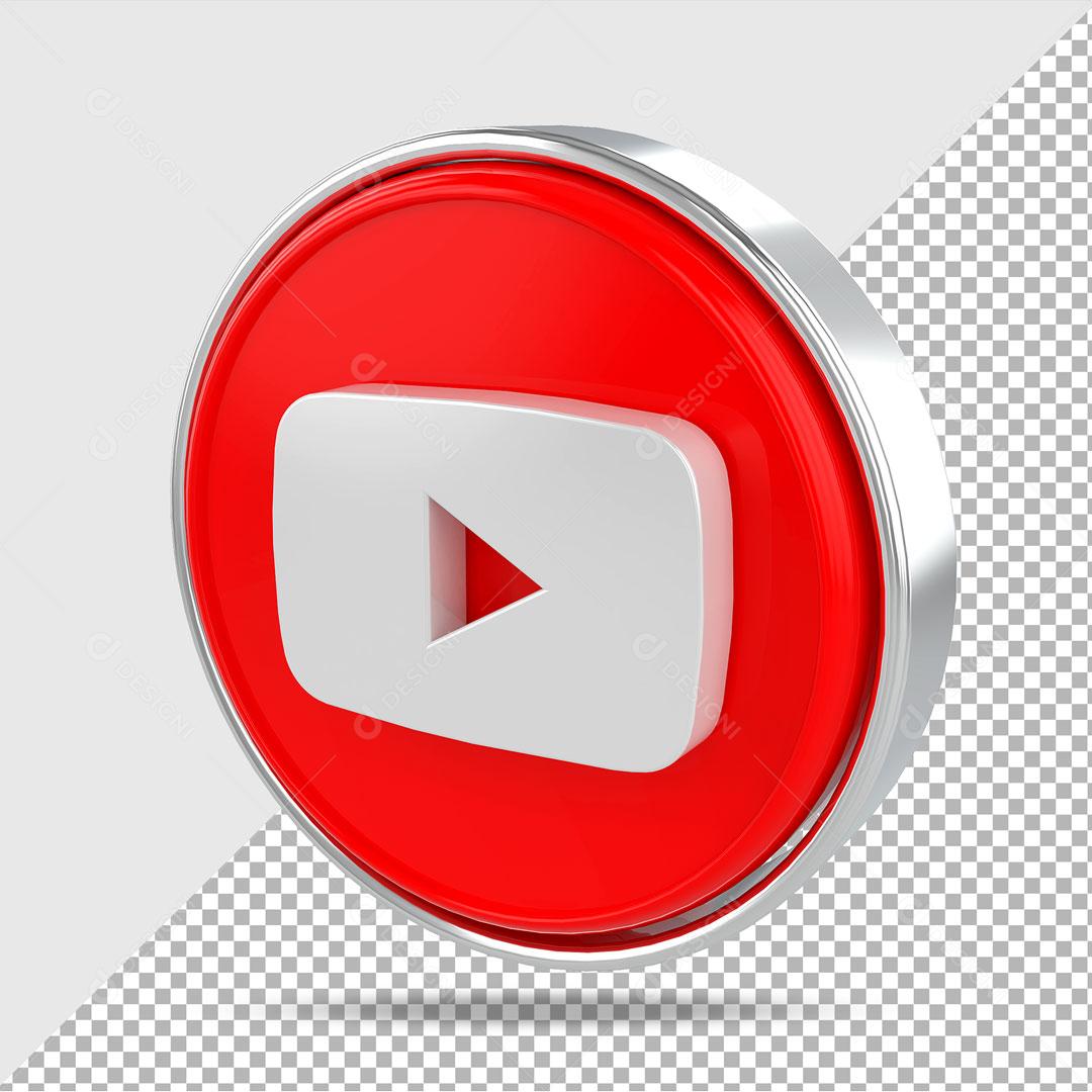 Ícone 3D Youtube Elemento Para Composição PSD
