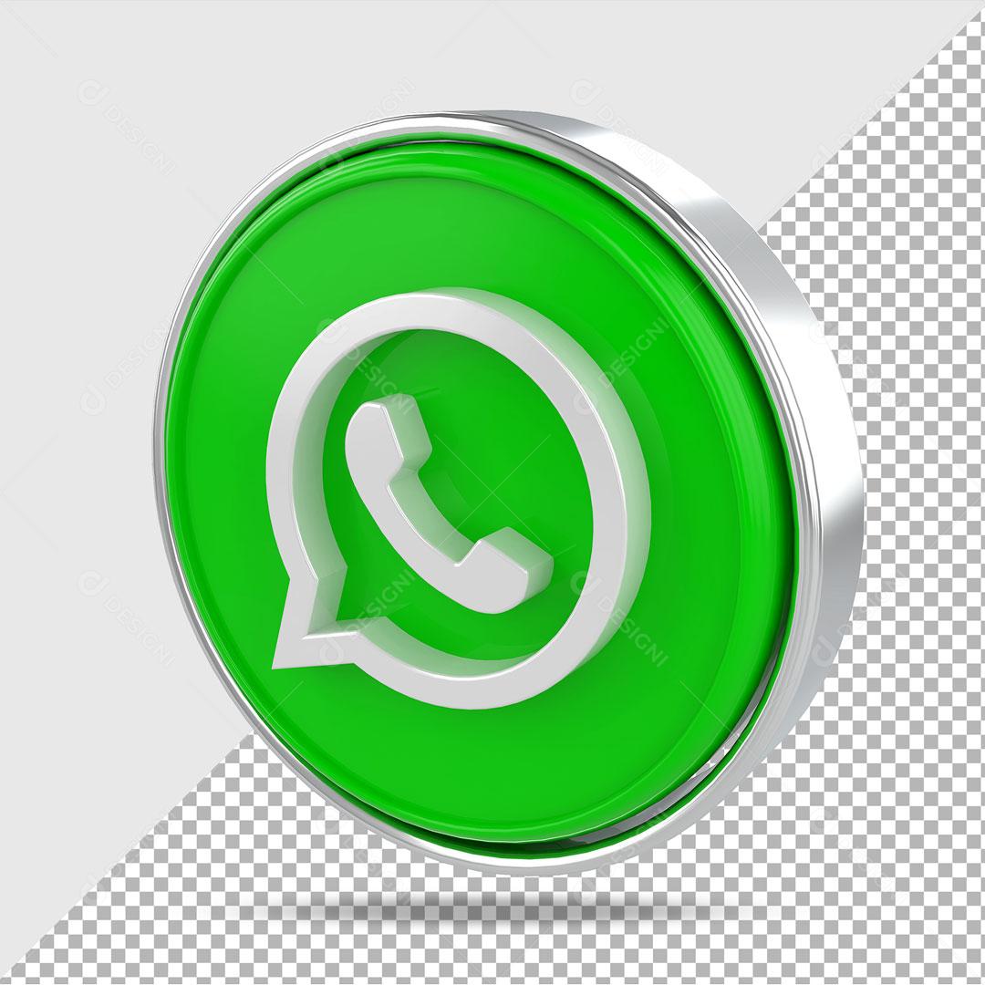 Ícone WhatsApp Elemento 3D Para Composição PSD