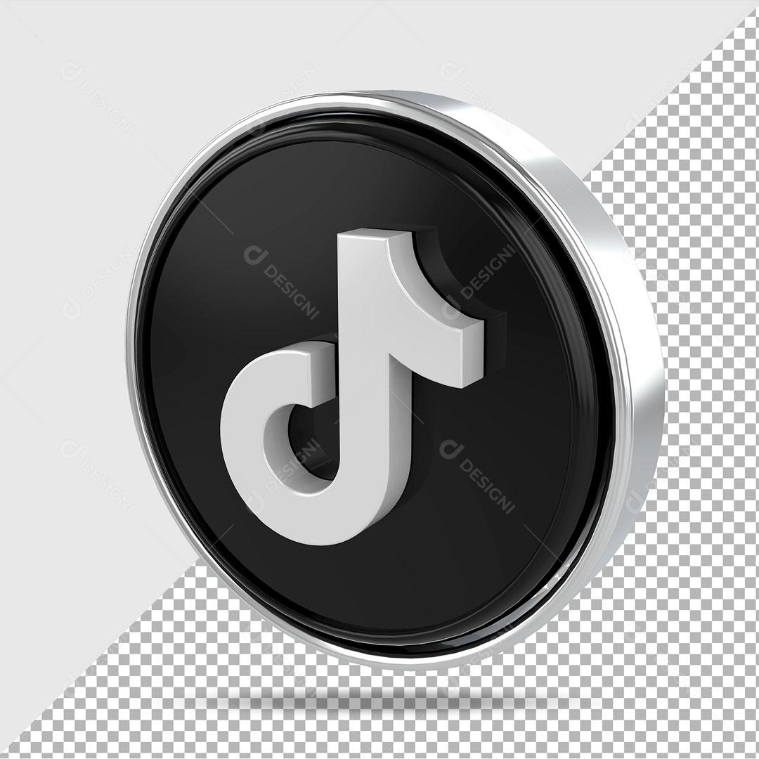 Ícone 3D Tiktok Elemento Para Composição PSD