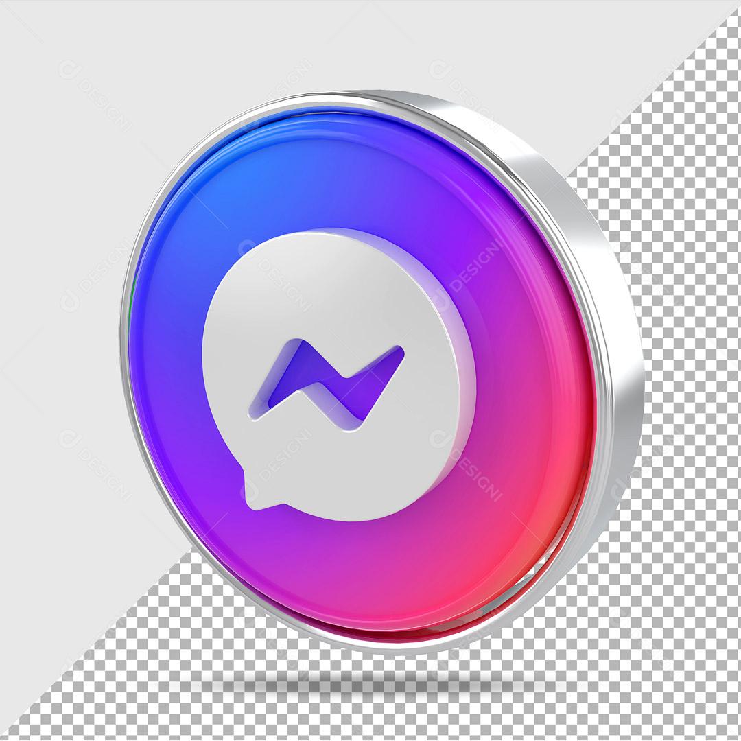 Ícone 3D Messenger Elemento Para Composição PSD