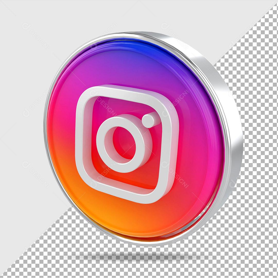 Ícone 3D Instagram Elemento Para Composição PSD