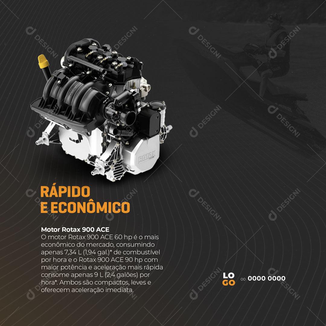 Oficina Mecânica Jet Ski Motor Rotax 900 Social Media PSD Editável