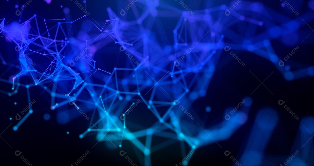 Formas de triangulação de onda azul digital abstrata na onda digital