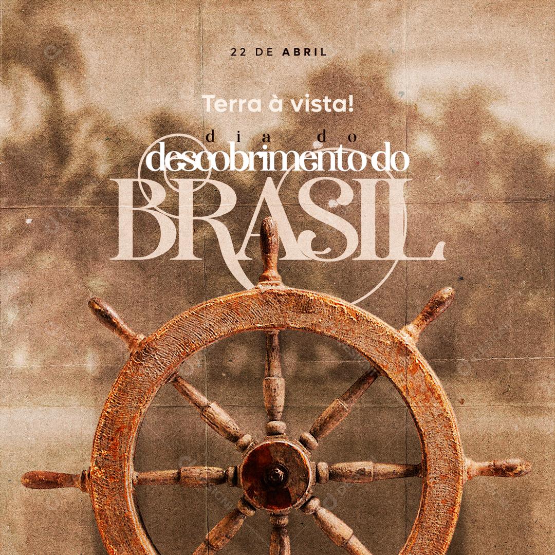 Social Media Dia do Descobrimento do Brasil Terra a Vista PSD Editável