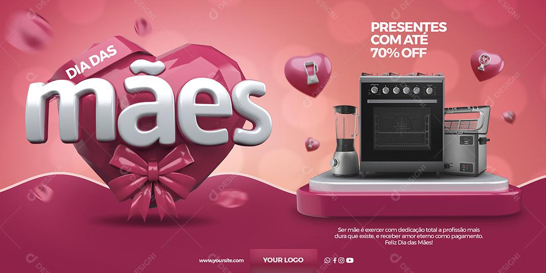 Social Media Banner Mês Das Mães Show Eletrodoméstico PSD Editável