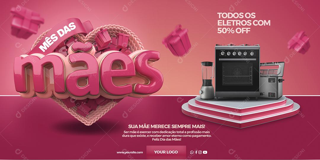Social Media Banner Mês Das Mães Show Eletrodoméstico PSD Editável