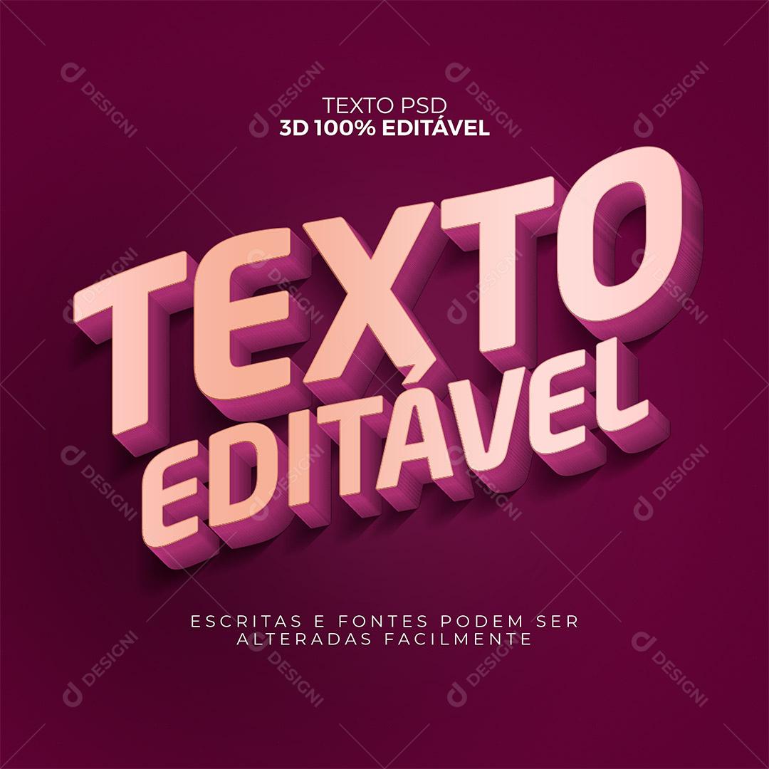 Efeito de Texto 3D PSD Editável