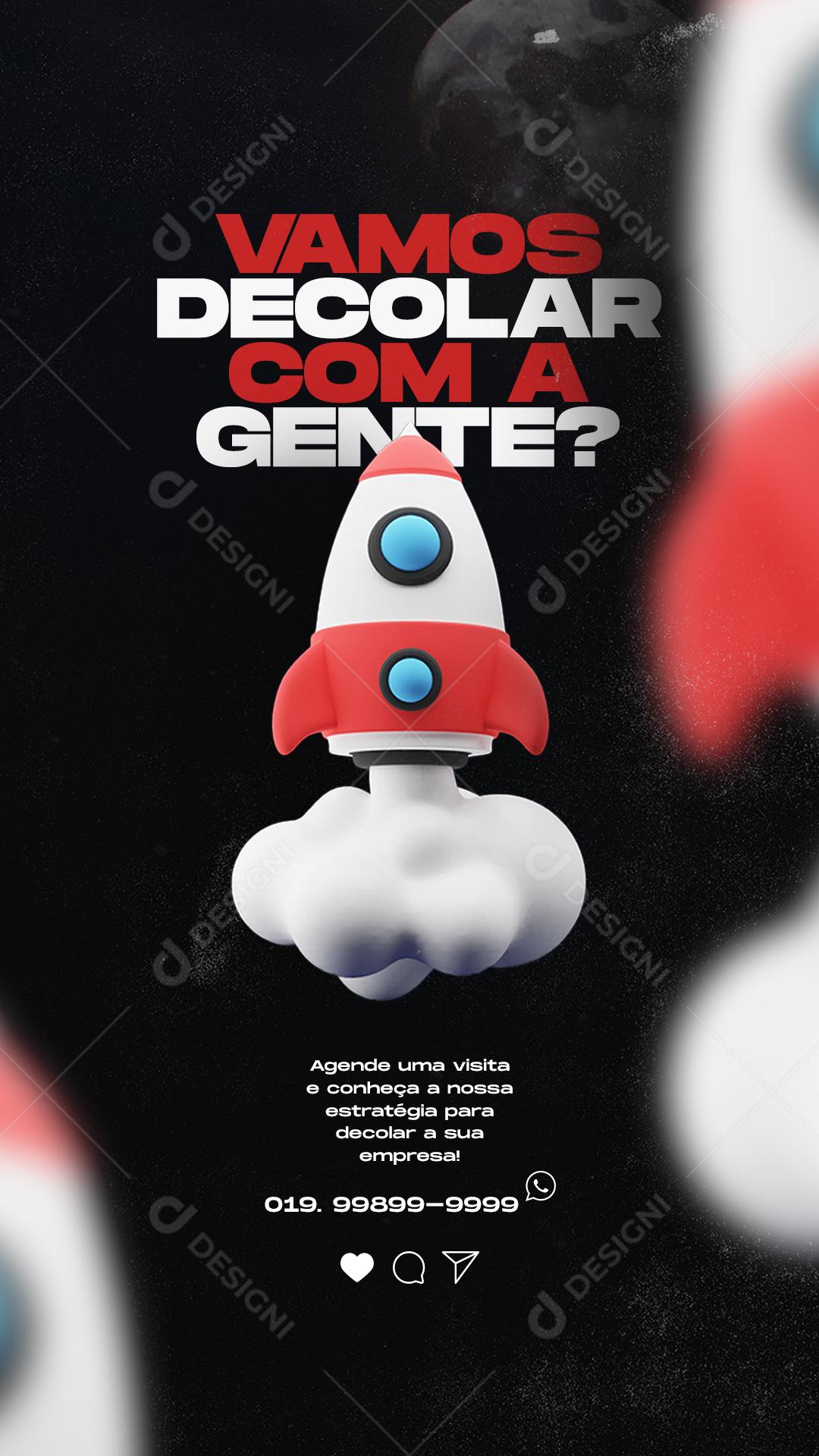 Social Media Story Marketing Vamos Decolar Com a Gente PSD Editável