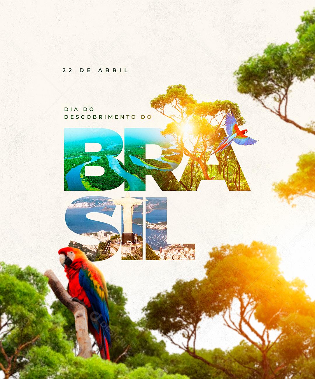 Social Media Dia Do Descobrimento Do Brasil 22 de Abril PSD Editável