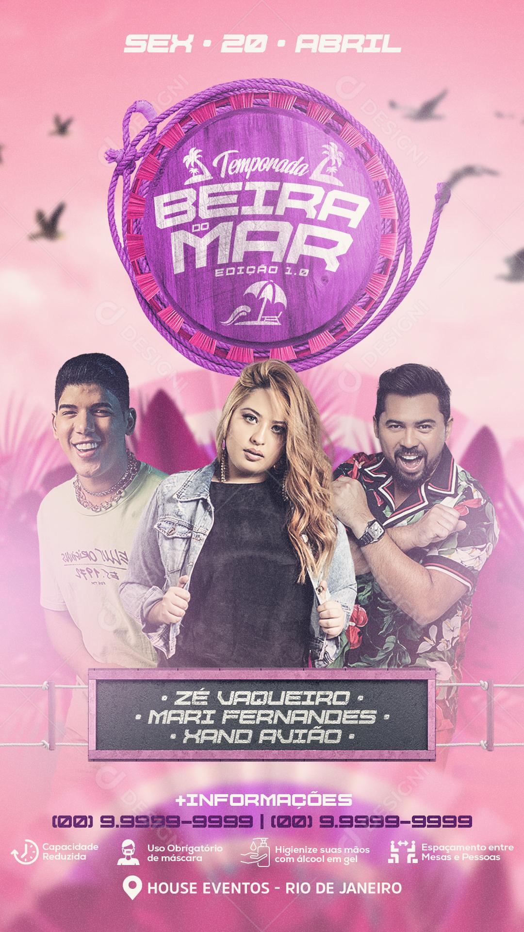 Flyer Beira Mar Shows Social Media PSD Editável