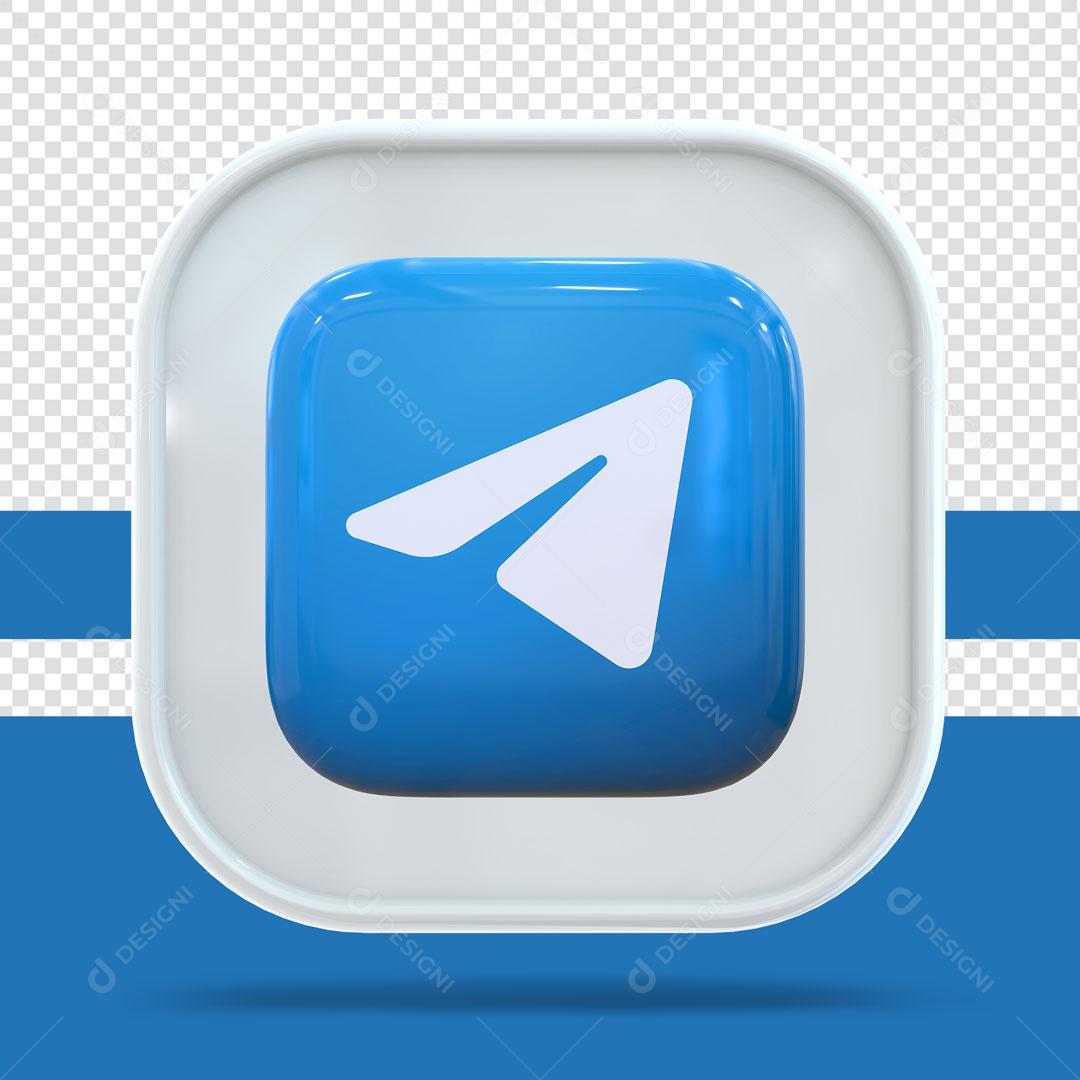 Ícone 3D Telegram Elemento Para Composição PSD