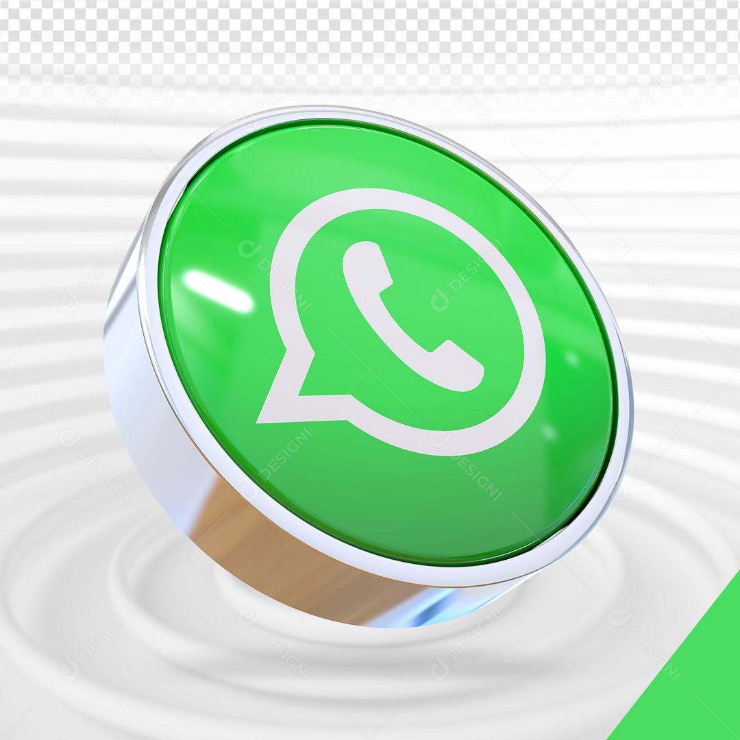 Ícone 3D WhatsApp Elemento Para Composição PSD