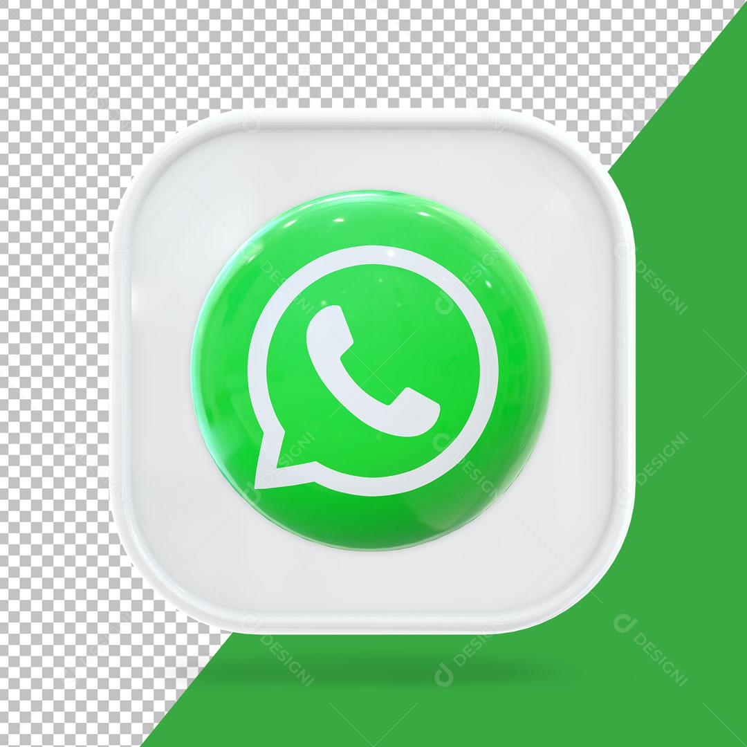 Ícone 3D WhatsApp Elemento Para Composição PSD