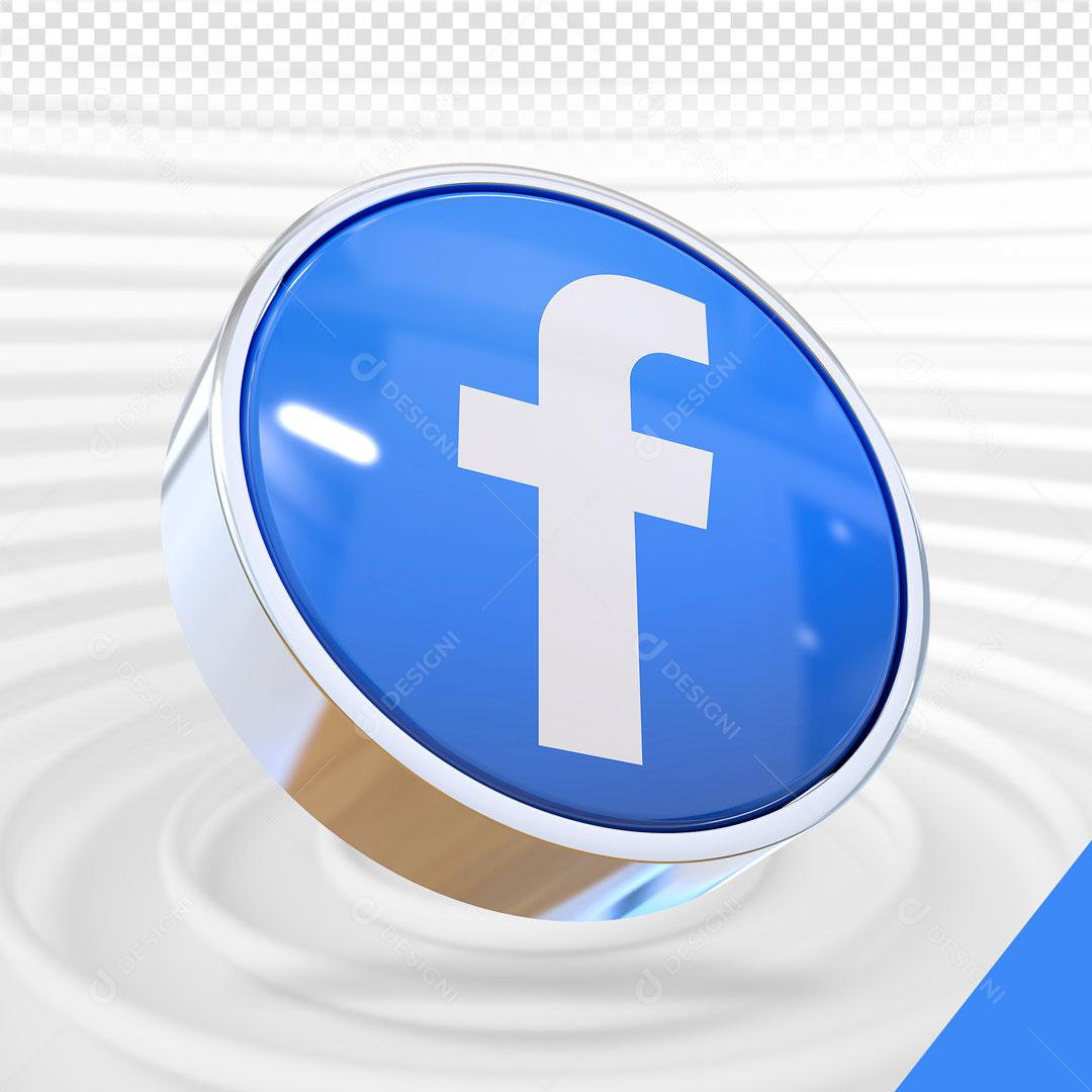 Ícone 3D Facebook Elemento Para Composição PSD