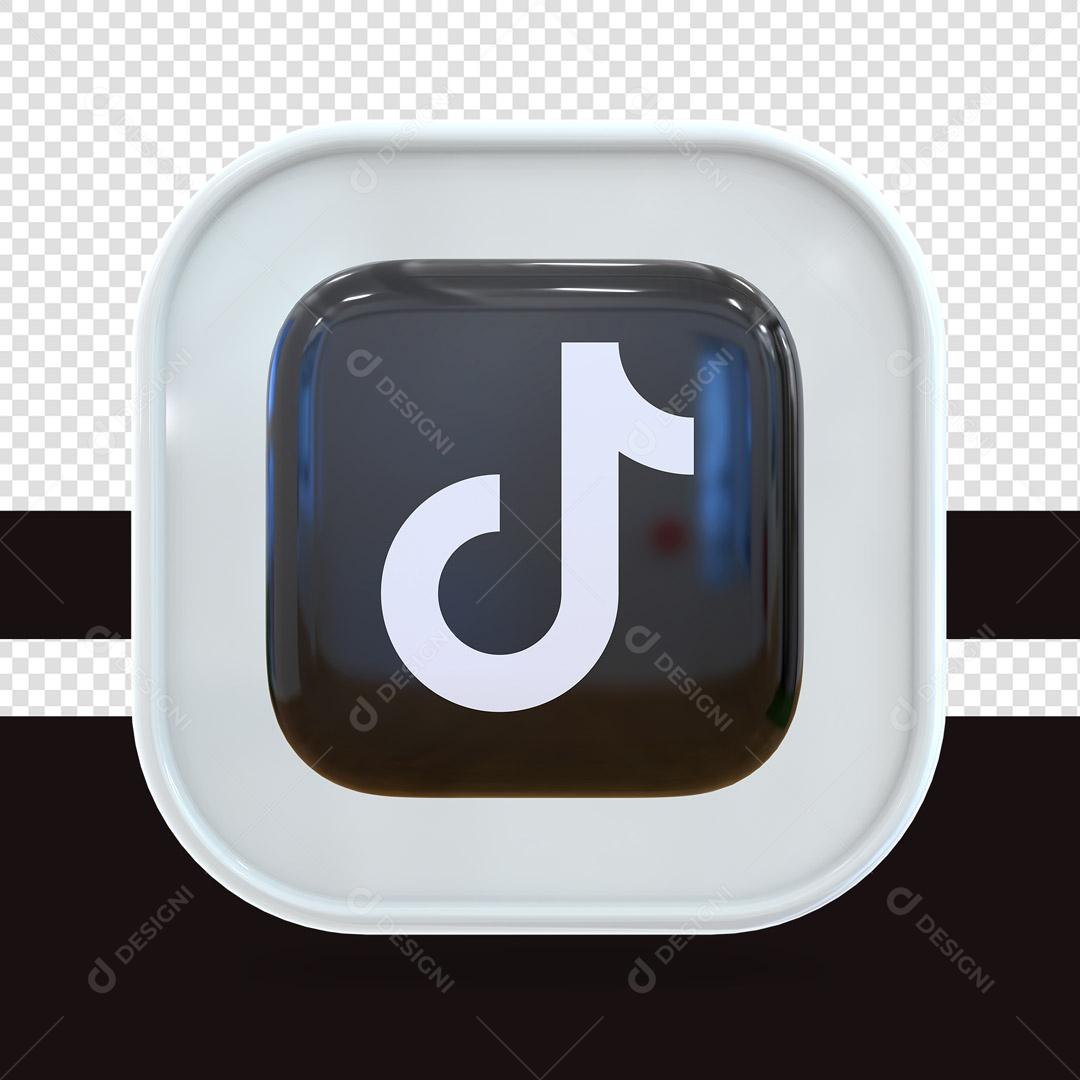 Ícone 3D Tiktok Elemento Para Composição PSD