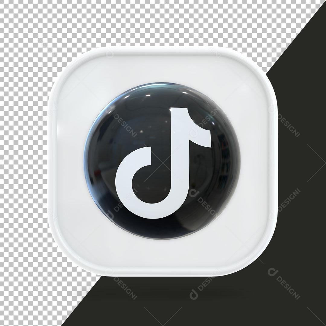 Ícone 3D Tiktok Elemento Para Composição PSD