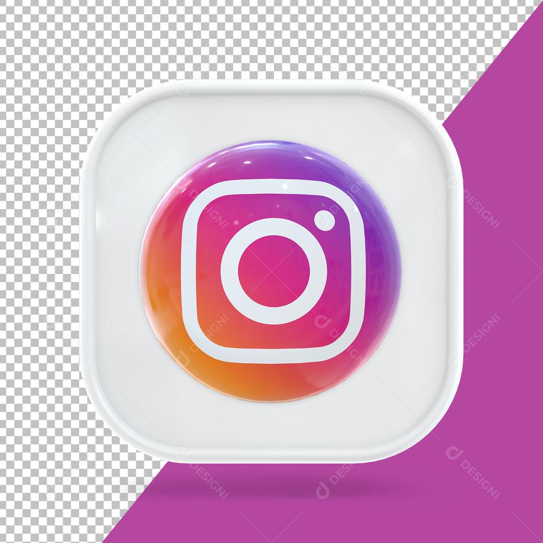 Ícone 3D Instagram Elemento Para Composição PSD