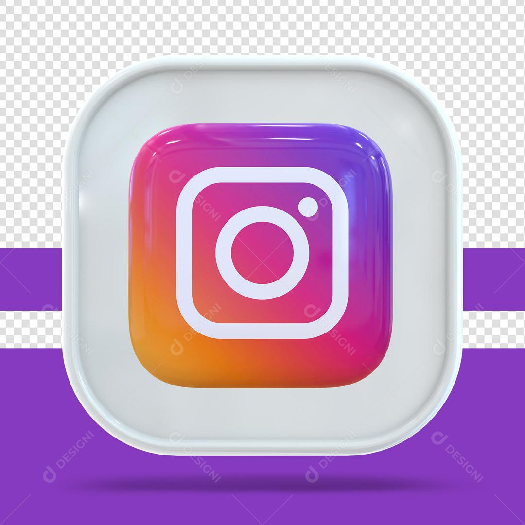 Ícone 3D Instagram Elemento Para Composição PSD