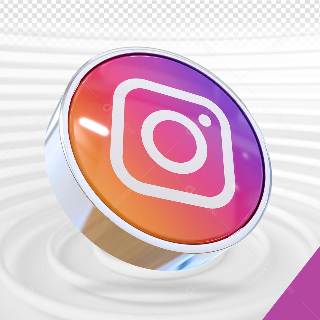 Ícone 3D Instagram Elemento Para Composição PSD