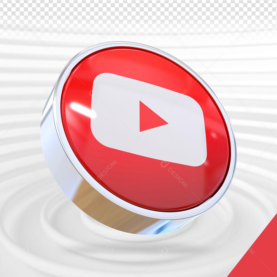 Ícone 3D Youtube Elemento Para Composição PSD