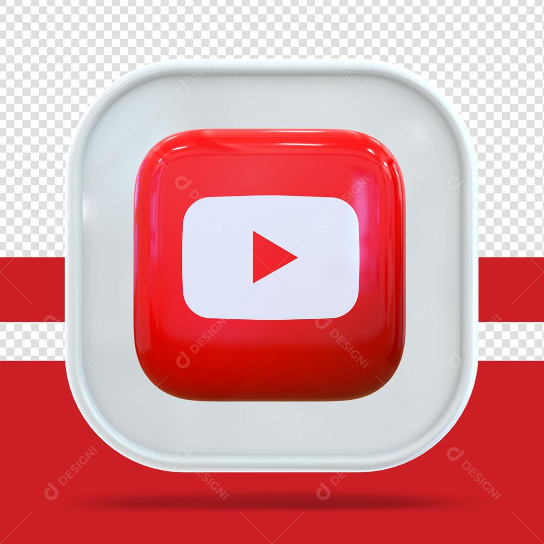 Ícone 3D Youtube Elemento Para Composição PSD