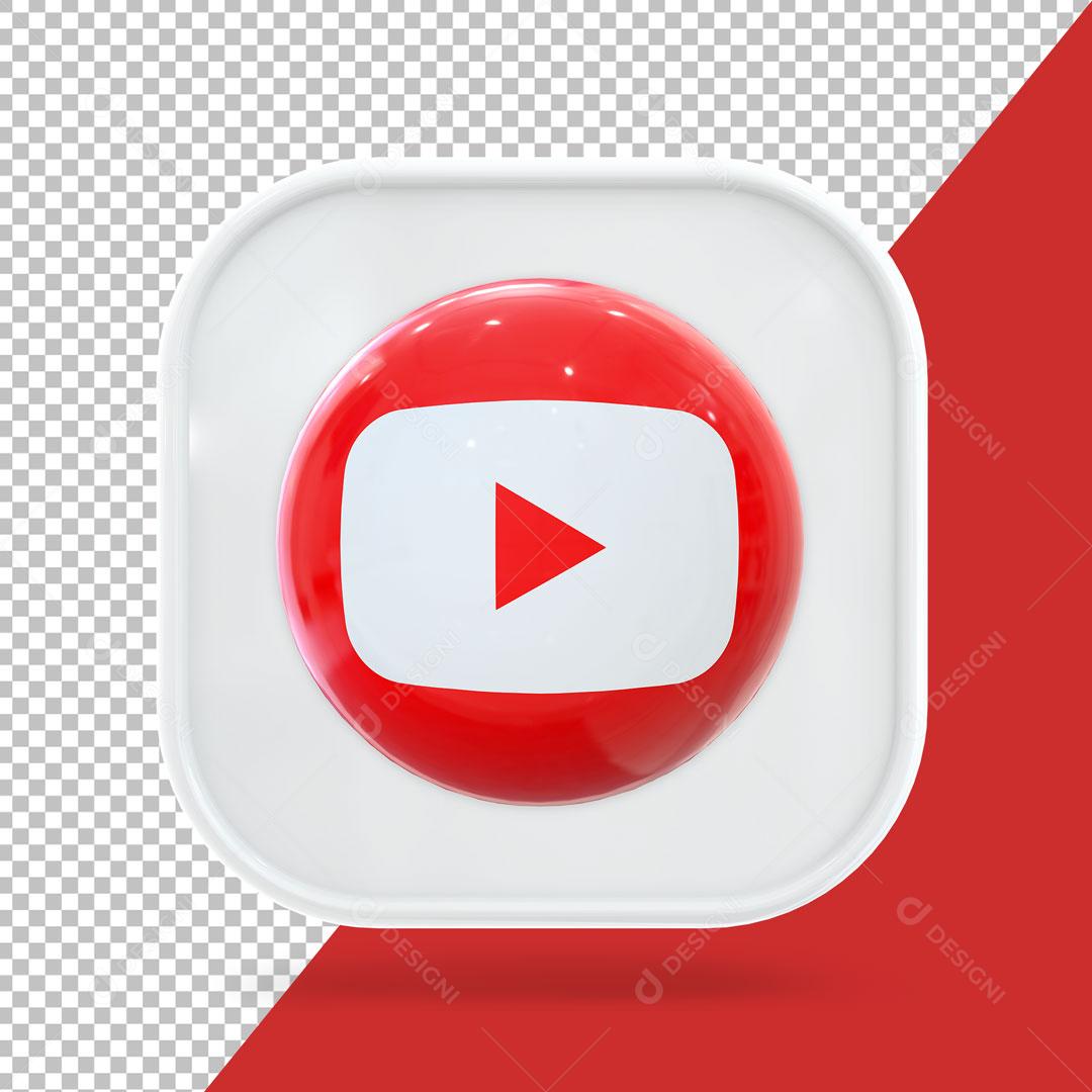 Ícone 3D Youtube Elemento Para Composição PSD
