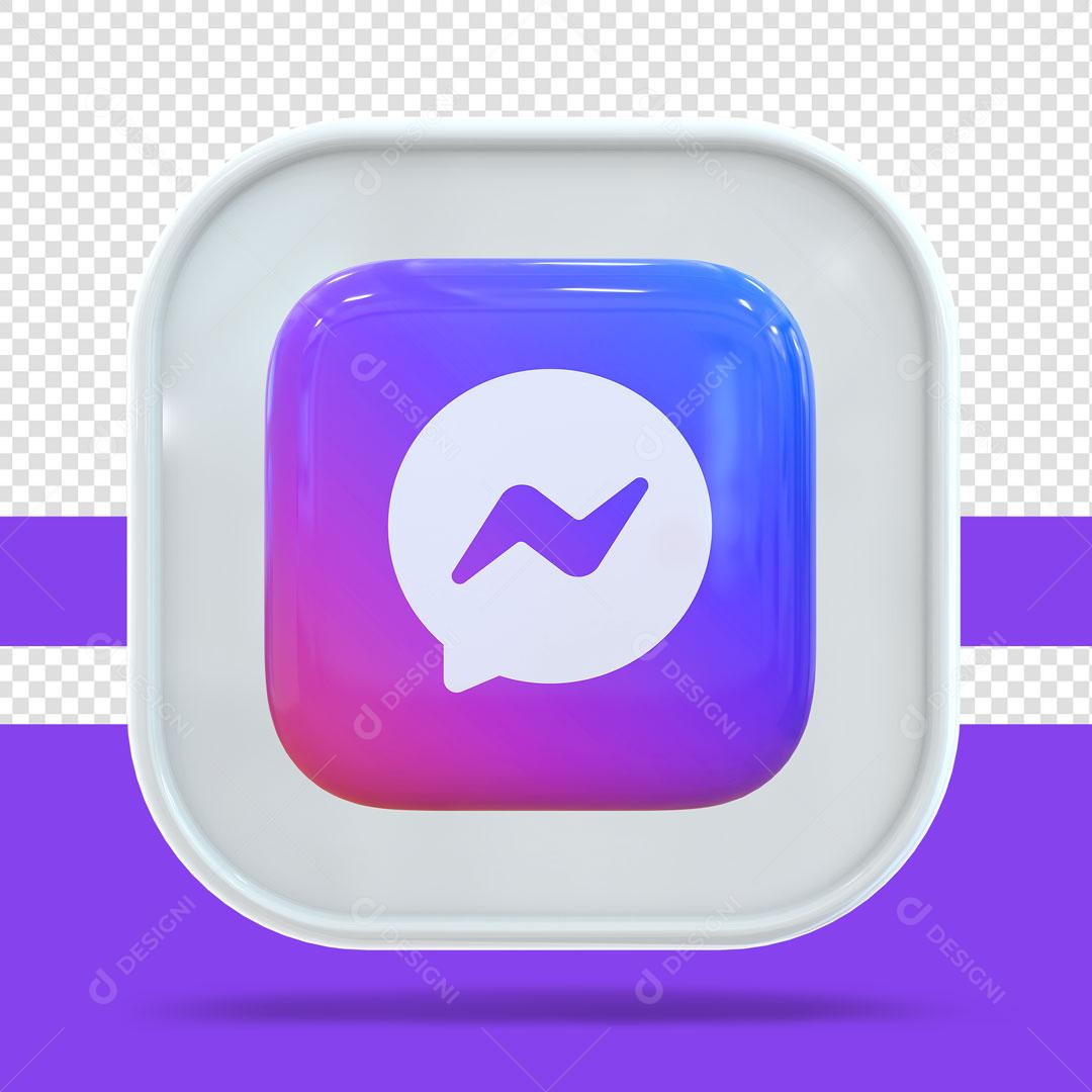 Ícone 3D Messenger Elemento Para Composição PSD