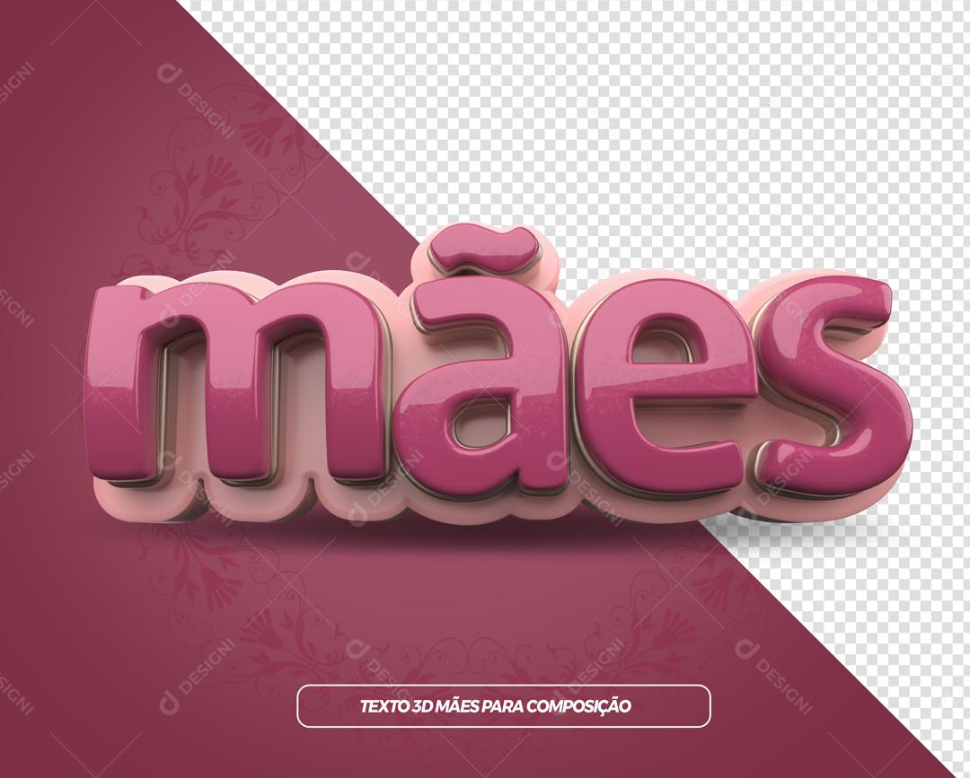 Selo 3D Para Composição Dia Das Mães PSD Editável
