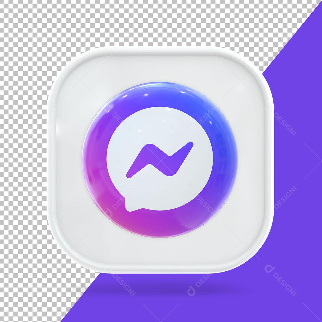 Ícone 3D Messenger Elemento Para Composição PSD