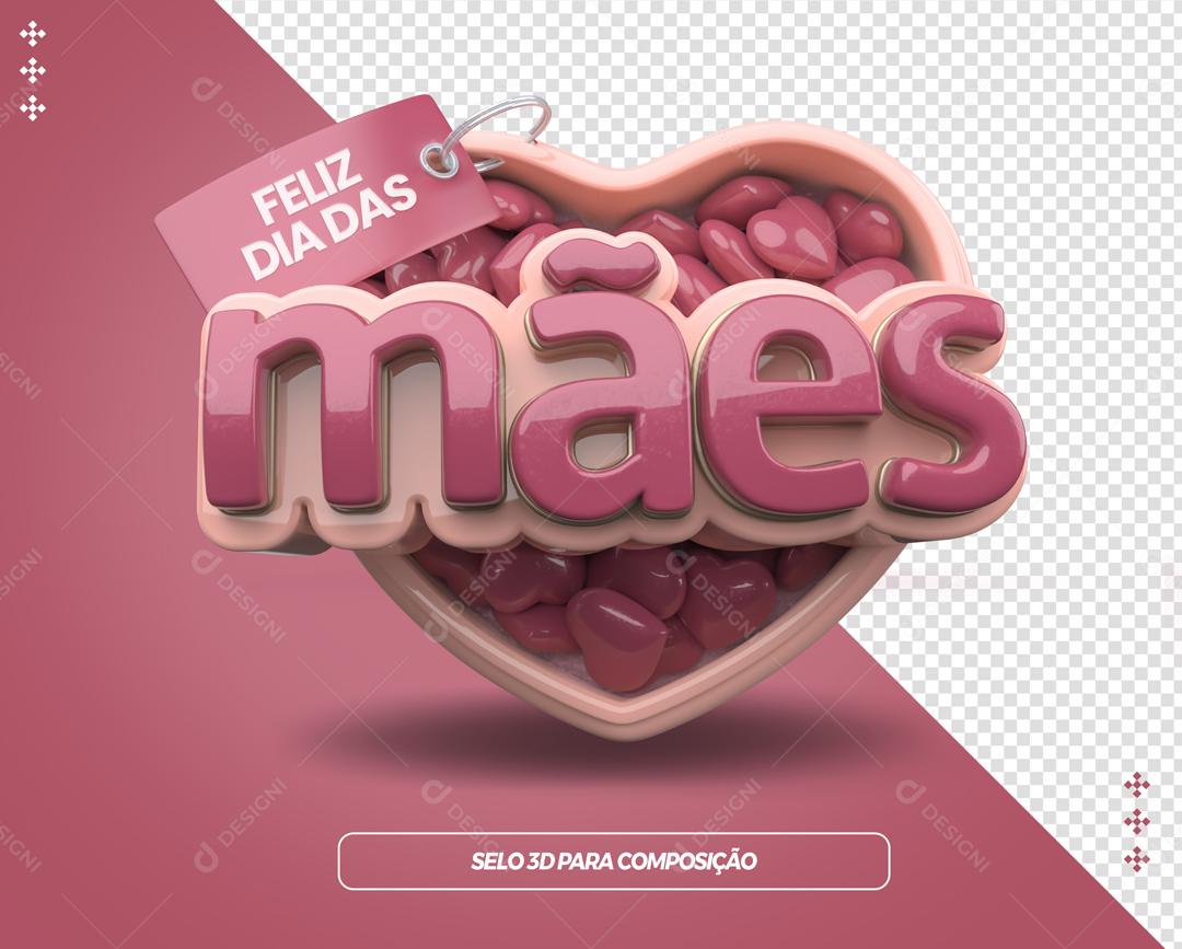 Selo 3D Para Composição Dia Das Mães PSD Editável